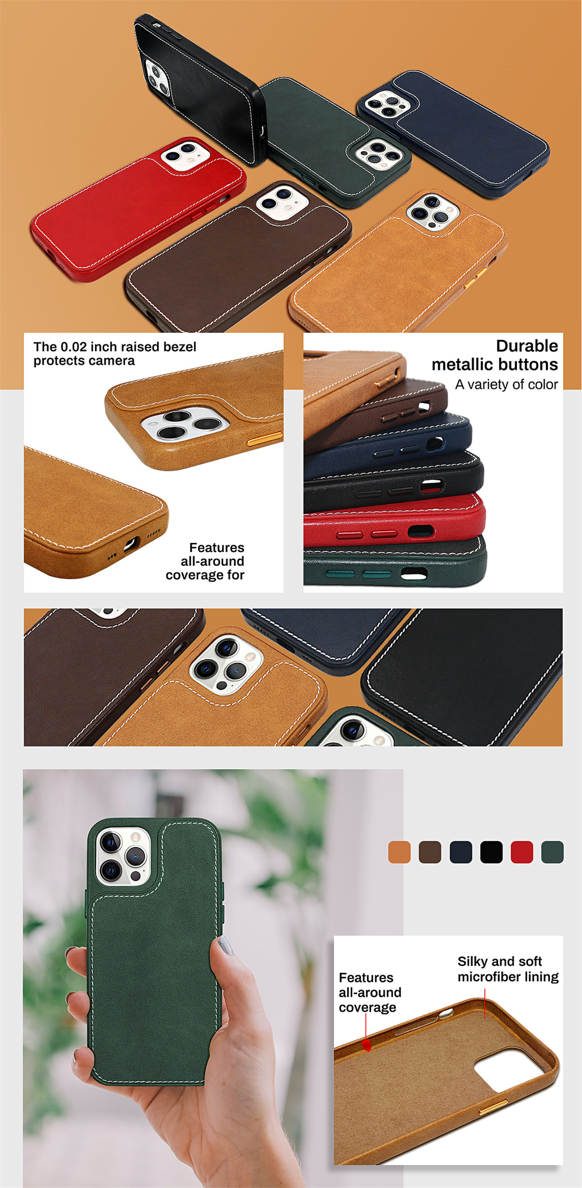 Full Wrapped Leather Phone Case