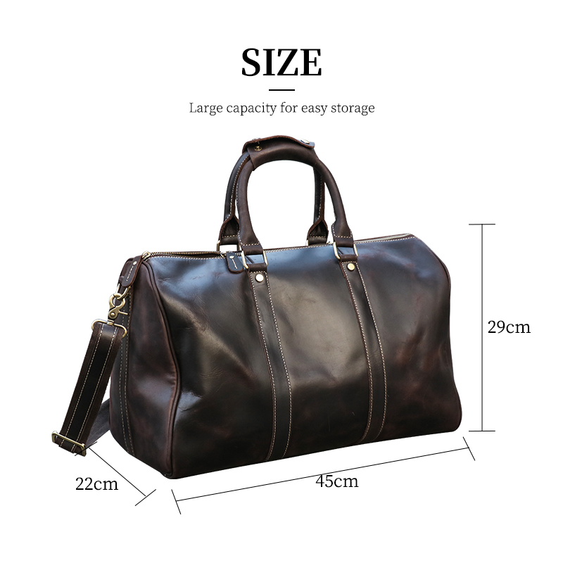 Sinco Personalized Leather Duffel Bag Full Grain Leather Weekender