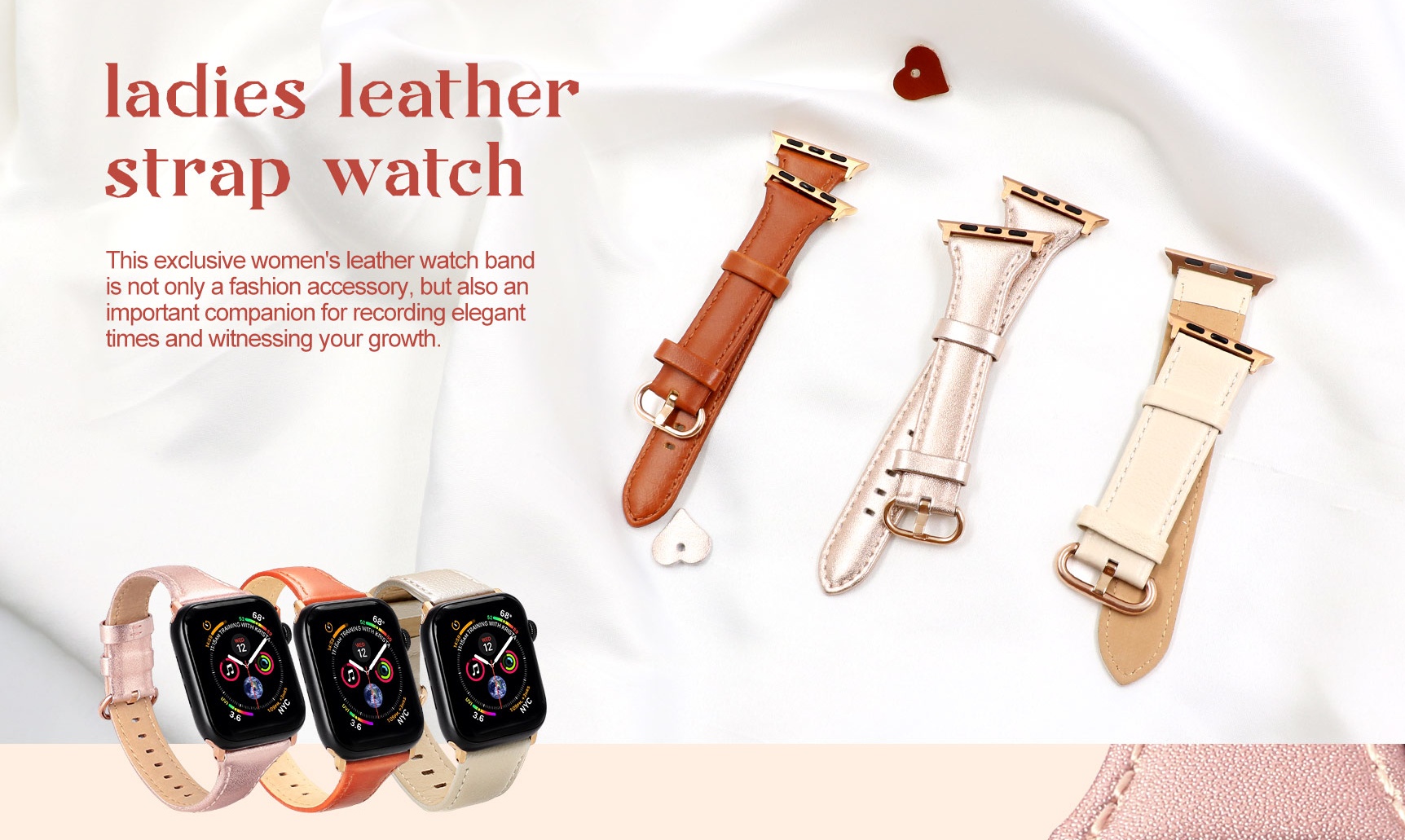 Sinco leather apple watch band for women