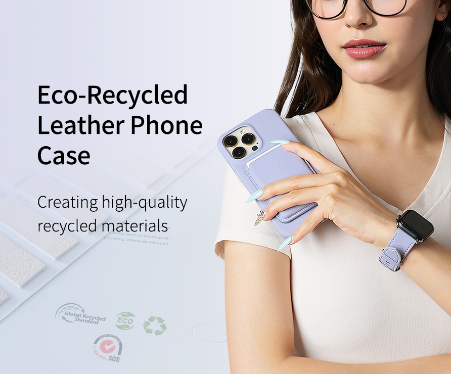 Sinco renewable materials crossbody leather phone case