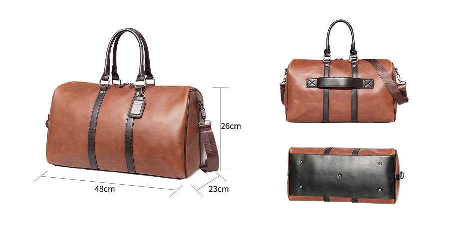 Sinco pu leather luggage travel Fitness bag for men