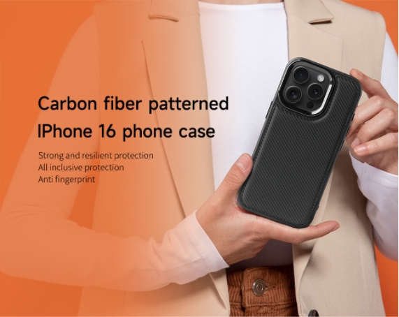 Sinco carbon fiber patterned iPhone 16 case