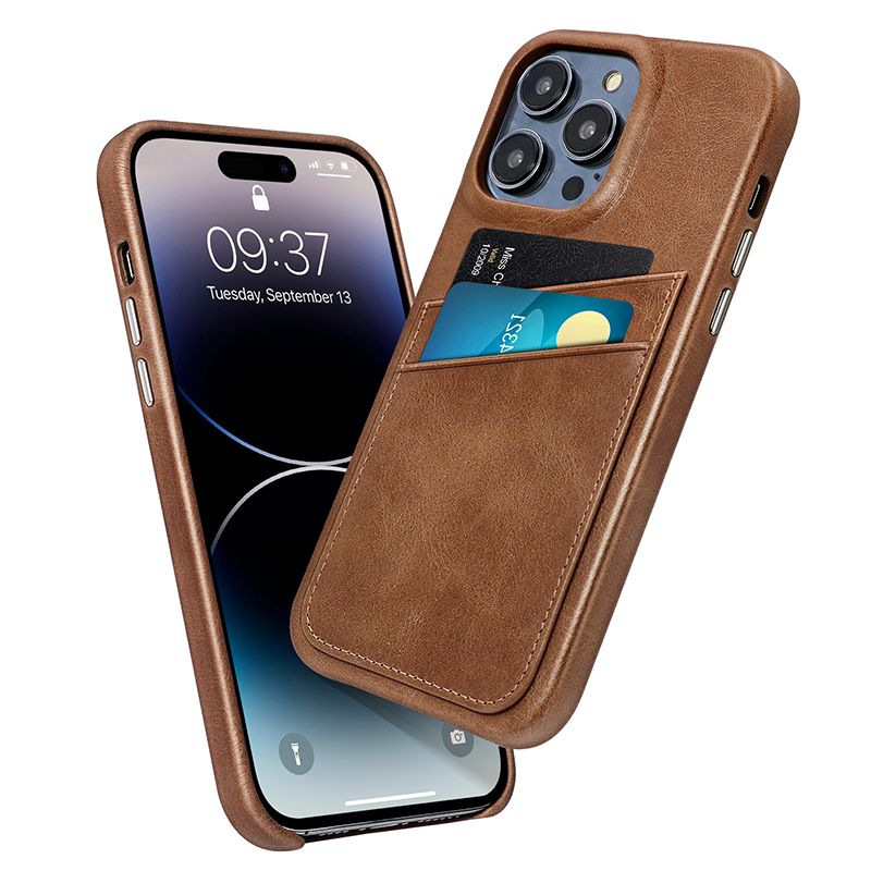 Manufacturer genuine leather mobile case for iphone 12 13 14 pro max case with card holder