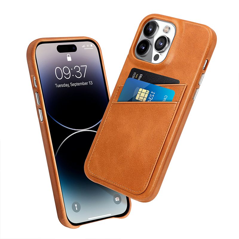 Manufacturer genuine leather mobile case for iphone 12 13 14 pro max case with card holder