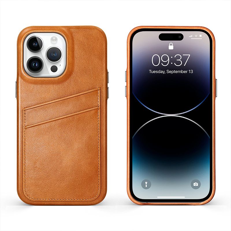 Manufacturer genuine leather mobile case for iphone 12 13 14 pro max case with card holder