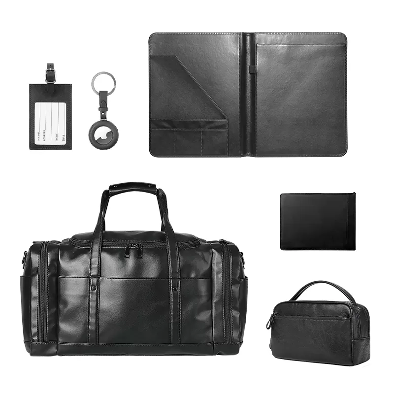 Sinco pu leather luggage travel leather bags for men