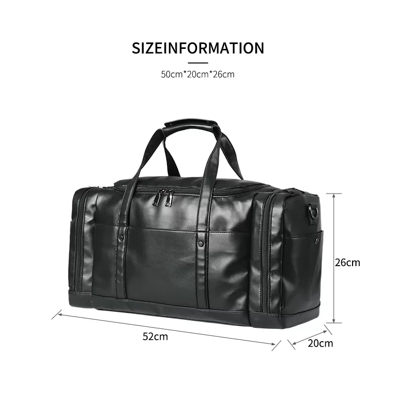 Sinco pu leather luggage travel leather bags for men