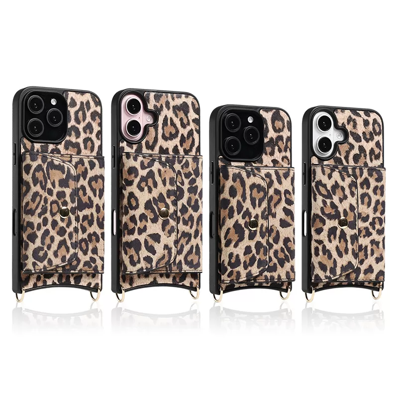 Sinco leopard print lanyard iPhone 16 phone case