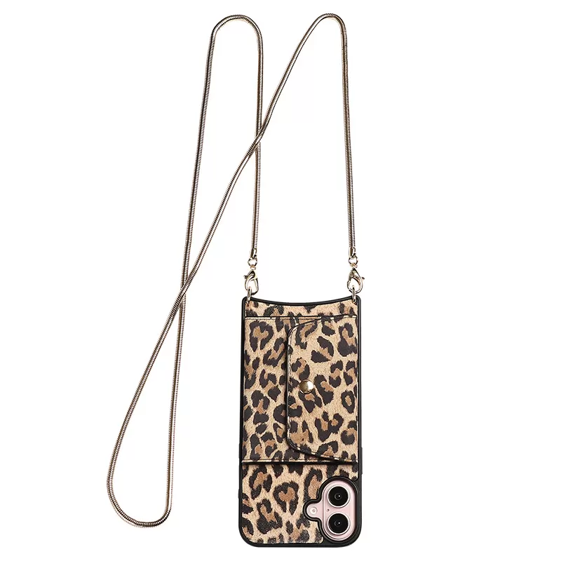 Sinco leopard print lanyard iPhone 16 phone case