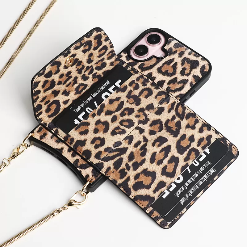 Sinco leopard print lanyard iPhone 16 phone case