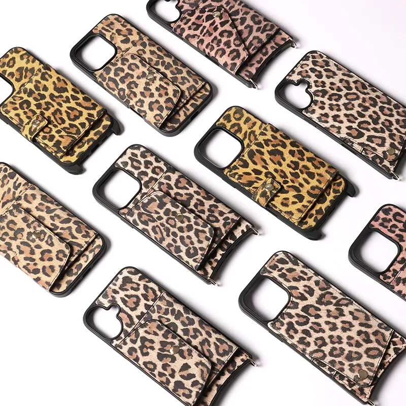 Sinco leopard print lanyard iPhone 16 phone case