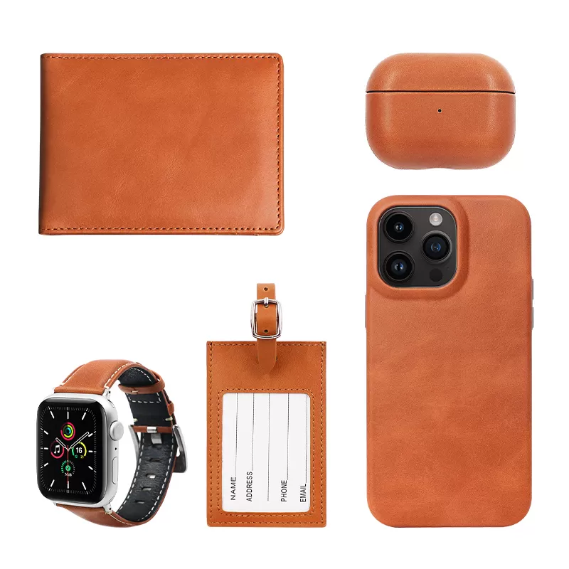 Sinco high quality orange genuine leather wallet