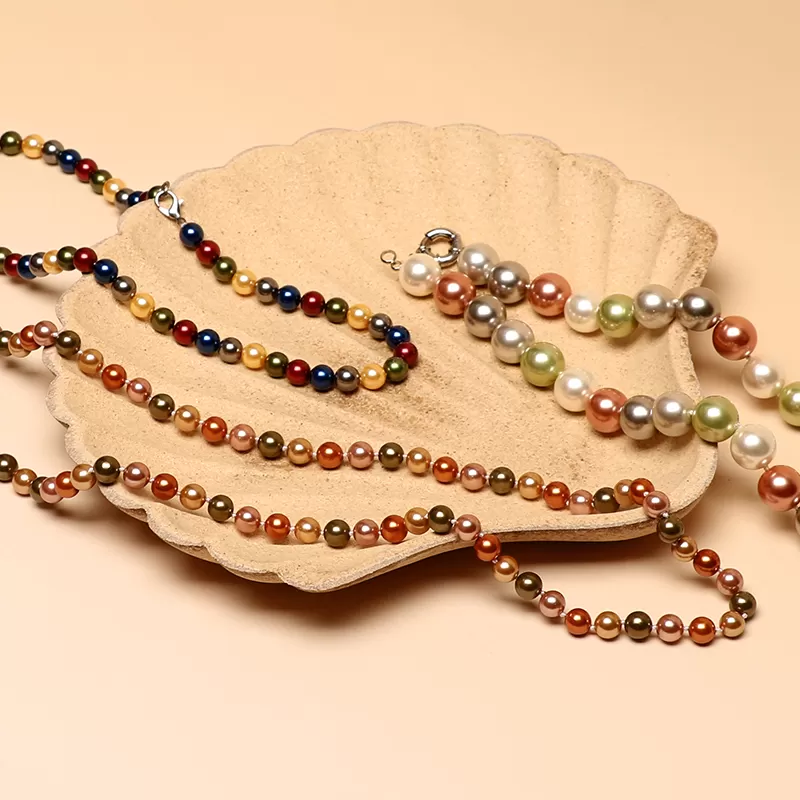 Sinco shell made pearl chain colored design